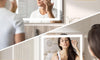 Dripex Bluetooth Hollywood Vanity Mirror with Light, 58 x 48 cm Dimmable LED Makeup Mirror, 3 Light Settings, USB and Type-C Outlet Ports, Tabletop or Wall-Mounted Light Up Vanity Mirror for Bedroom