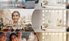 Dripex 14/15 Dimmable LED Bulbs Hollywood Vanity Mirror with Lights, Large Lighted Makeup Mirror, USB Cable, Touchscreen Control, Cosmetic Tabletop Mirror for Bedroom, Dressing Room