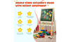 Dripex Kid’s Wooden Art Easel, Double-Sided Height Adjustable Painting Blackboard with Magnetic Accessories Chalk and Sponge