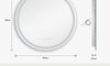 Dripex Time Display Round Bathroom LED Mirror, Illuminated Wall Mounted Circle LED Bathroom Mirror, Anti-fog, 3 Lighting Modes, Dimmable, Front+Backlit, IP4