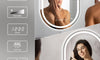 Dripex Clock Display Oval Bathroom LED Mirror, LED Mirror Bathroom with Light, Illuminated Backlit Wall Mounted Mirror with Demister, Anti-fog, 3 Lighting Modes, Dimming Light, IP44