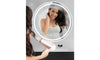 Dripex Round LED Bathroom Mirror, Illuminated Circle Makeup Vanity Mirror with Demister Pad, Anti-fog, 3 Lighting Modes, Dimmable, Wall Mounted, Front+Backlit, IP44