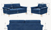 Vesgantti Fabric/Velet Loveseat Sofa, 1/2/3/4 Seater Couch/Armchair with Bilateral Pocket Storage & Removable Cushions, Perfect for Living Room, Bedroom and Office, Tool-free Assembly