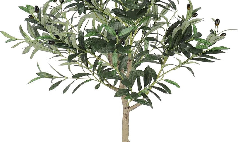 YOLEO 4FT/5FT/6FT/7FT Artificial Olive Tree, Faux Olive Silk Tree Indoor, Lifelike Fake Plant for Living Room Bedroom Balcony Corner Office Decor