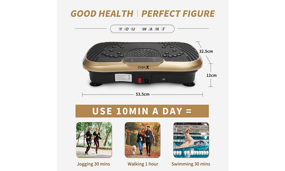 Dripex Vibration Plate for Home, Fitness & Slimming with Resistance Bands