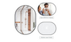 Dripex 50 x 70cm Oval Mirror, Wall Mounted Bathroom Mirror, Horizontal or Vertical Hanging Wall Mirror for Living Room