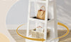 Dripex Jewelry Organiser Mirror Wardrobe, 360° Swivel Jewelry Storage, Lockable, 3 in 1 Free Standing Mirror with Storage Shelves