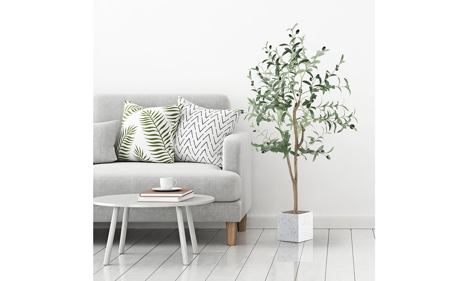 YOLEO Artificial Olive Tree Tall Faux Silk Olive Plant Lifelike Fake Tree for Home Office Indoor Decor