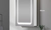 Dripex LED Bathroom Mirror Cabinet, Bathroom Mirror Cabinet with LED Lights Shaver Socket and Demister Pad, Non-contact Sensor Switch, White/Left hinge