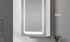 Dripex LED Bathroom Mirror Cabinet, Bathroom Mirror Cabinet with LED Lights Shaver Socket and Demister Pad, Non-contact Sensor Switch, White/Right hinge