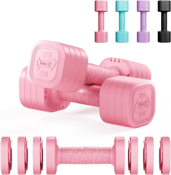 Dripex Adjustable Dumbbells Weight Set 2.5kg Pair, Dumbbell Set with Non-Slip Handle Home Gym Fitness for Men/Women
