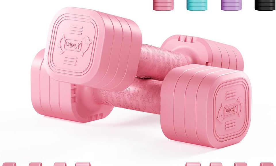 Dripex Adjustable Dumbbells Weight Set 2.5kg Pair, Dumbbell Set with Non-Slip Handle Home Gym Fitness for Men/Women