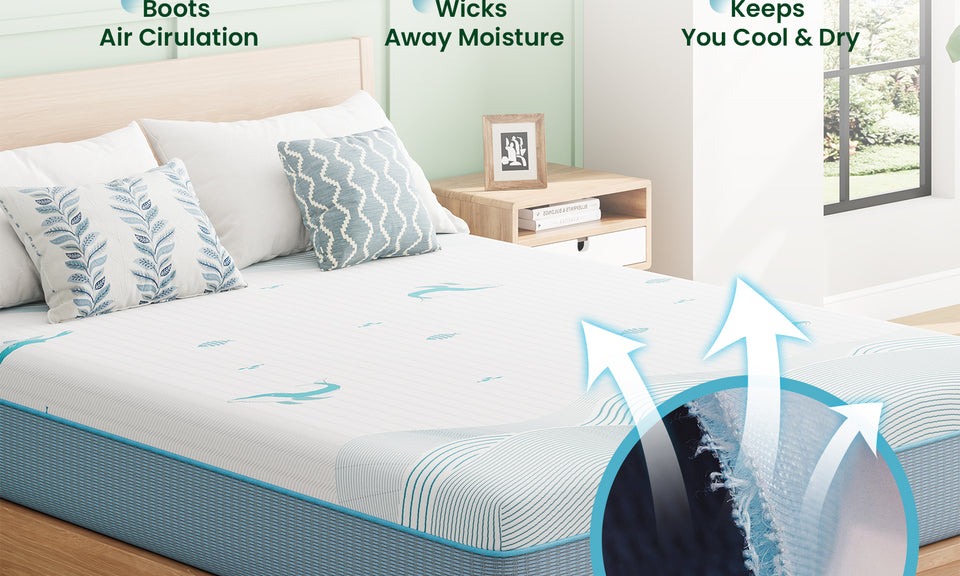 Vesgantti 16/18/20cm Ocean-Inspired Memory Foam Mattress with Cooling Gel Foam and Breathable Mesh