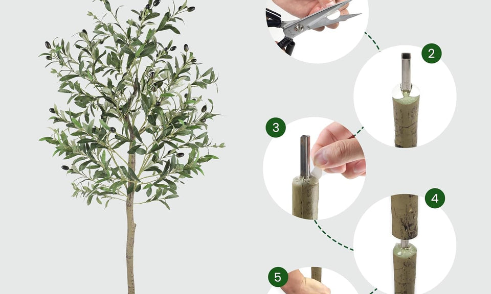 YOLEO 4FT/5FT/6FT/7FT Artificial Olive Tree Faux Silk Olive Plant for Home Office Decor Indoor Lifelike Fake Tree