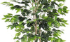 YOLEO 5FT/6FT Artificial Ficus Tree with White Tall Planter, Lifelike Fake Silk Tree Indoor, Faux Ficus Tall Plant for Living Room Bedroom Balcony Corner Office Decor