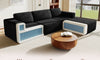 Vesgantti 303cm Oversized Modular Sectional Sofa for Living Room, Corduroy Cloud Couch with Spring Support, Extra Deep Seats, L-Shape Boneless Couch with Movable Ottoman, No Assembly Required, Black