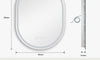 Dripex Clock Display Oval Bathroom LED Mirror, LED Mirror Bathroom with Light, Illuminated Backlit Wall Mounted Mirror with Demister, Anti-fog, 3 Lighting Modes, Dimming Light, IP44