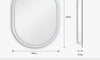 Dripex Clock Display Oval Bathroom LED Mirror, LED Mirror Bathroom with Light, Illuminated Backlit Wall Mounted Mirror with Demister, Anti-fog, 3 Lighting Modes, Dimming Light, IP44