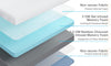 Vesgantti 3/4 Inch Memory Foam Mattress Topper, Gel & Bamboo Charcoal Infused Bed Topper for Cooling Sleep & Pressure Relieving with Washable Cover, White