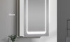 Dripex LED Bathroom Mirror Cabinet, Bathroom Mirror Cabinet with LED Lights Shaver Socket and Demister Pad, Non-contact Sensor Switch, White/Right hinge