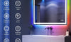 Dripex RGB Bathroom Mirror with 3 LED Lights, Illuminated Bathroom Mirrors Vanity Mirror RGB Backlit + Front Lighted, Dimmable and Demister Pad, Horizontal/Vertical
