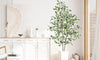 YOLEO 5FT Artificial Ficus Tree with White Tall Planter, Lifelike Fake Silk Tree Indoor, Faux Ficus Tall Plant for Living Room Bedroom Balcony Corner Office Decor