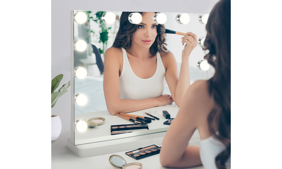 Dripex Hollywood Vanity Mirror 50*42cm with 14 Dimmable LED Bulbs and Touchscreen Control