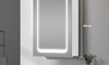 Dripex LED Bathroom Mirror Cabinet, Bathroom Mirror Cabinet with LED Lights Shaver Socket and Demister Pad, Non-contact Sensor Switch, White/Left hinge