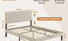 Vesgantti Linen Bed Frame with Adjustable Headboard & Solid Wooden Slats, Easy Assembly, No Box Spring Needed, Under Bed Storage