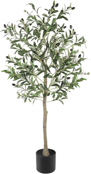 YOLEO 4FT/5FT/6FT/7FT Artificial Olive Tree Faux Silk Olive Plant for Home Office Decor Indoor Lifelike Fake Tree