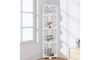 Dripex White Corner Shelf, Free Standing Shelf, Floor Storage Unit for Bathroom, Living Room or Bedroom