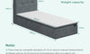 Vesgantti 14.5 Inch Mattress with Upholstered Headboard, Medium Firm | No Bed Frame Required, Memory Foam Pocket Spring Mattress Removable Headboard with Side Storage Pocket, Suitable for Floor Use