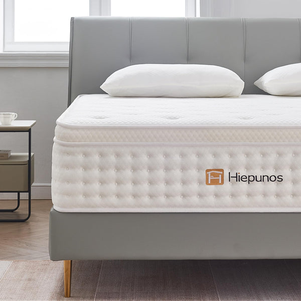 Hiepunos King Size Mattress,10.2 INCH Hybrid Memory Foam and Individually Pocket Spring,5FT King Mattress Medium Firm,Ergonomic Pressure Reducing,Improve Sleeping (150x200x26cm)