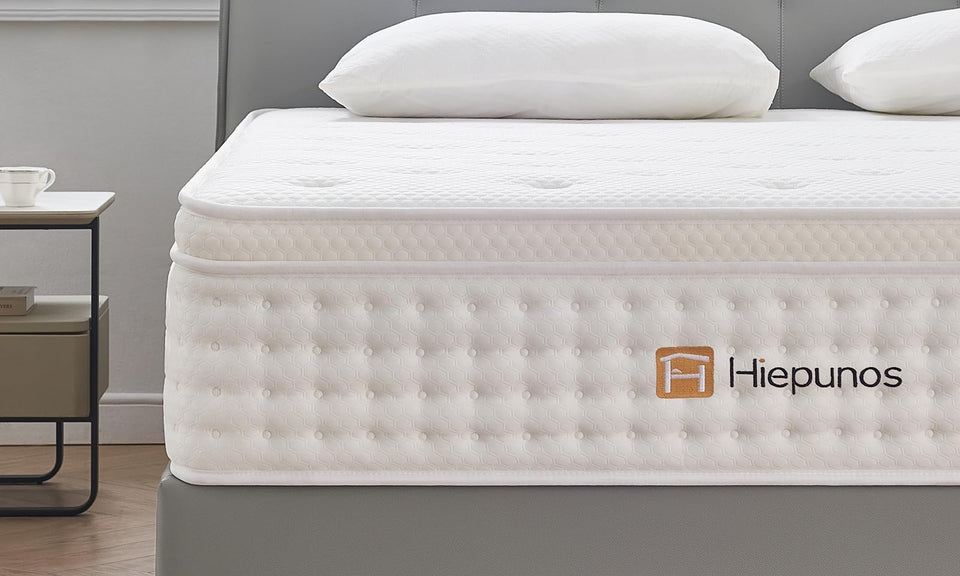 Hiepunos King Size Mattress,10.2 INCH Hybrid Memory Foam and Individually Pocket Spring,5FT King Mattress Medium Firm,Ergonomic Pressure Reducing,Improve Sleeping (150x200x26cm)