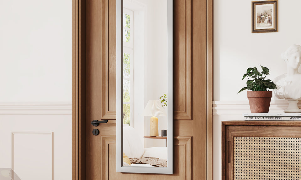 Dripex Over Door Mirror Full Length, 110 x 33cm/110 x 45cm Wall Mounted Mirror Door Hung Mirror for Bathroom/Bedroom/Wardrobe - Toughened Glass