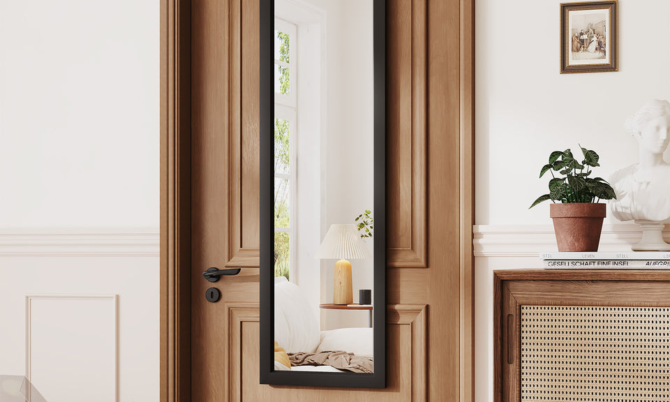 Dripex Over Door Mirror Full Length, 110 x 33cm/110 x 45cm Wall Mounted Mirror Door Hung Mirror for Bathroom/Bedroom/Wardrobe - Toughened Glass
