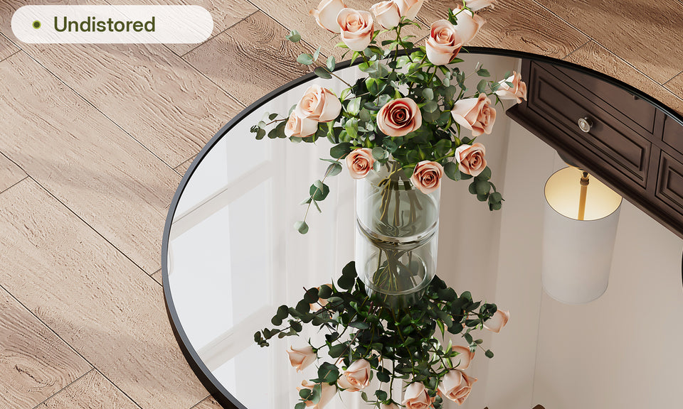 Dripex Round Mirror, 40 to 90cm Circle Hanging Wall Mirror - Home Decorative Wall Mounted Vanity Mirror for Bathroom, Dressing Room & Living Room