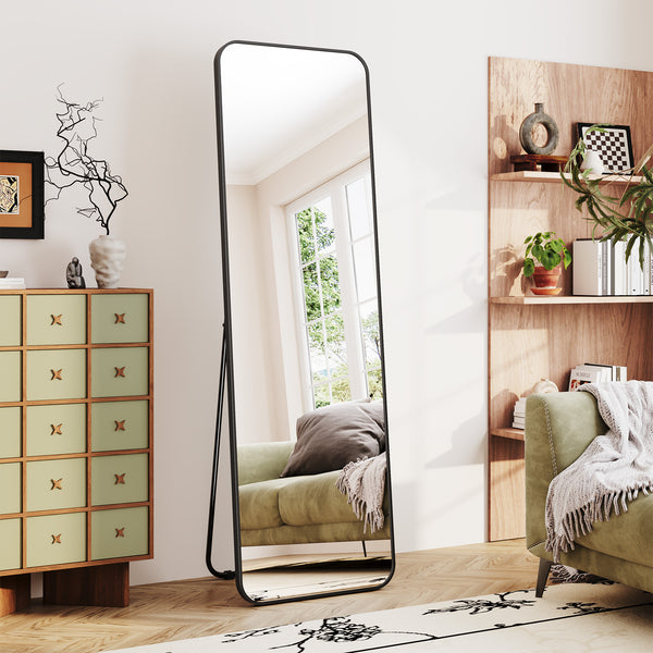 Dripex Arch/Rectangular Mirror Full Length, 160 x 50cm/150 x 40cm Full Body Floor Mirror with Stand, Standing/Leaning/Hanging for Living Room Bedroom