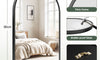 Dripex Arched Mirror, 75 x 50cm/90 x 60cm Wall-Mounted or Leaning, Pre-Fitted Holes & Fixing Kit, for Bathroom, Living Room & Bedroom