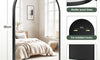Dripex Arched Mirror, 75 x 50cm/90 x 60cm Wall-Mounted or Leaning, Pre-Fitted Holes & Fixing Kit, for Bathroom, Living Room & Bedroom