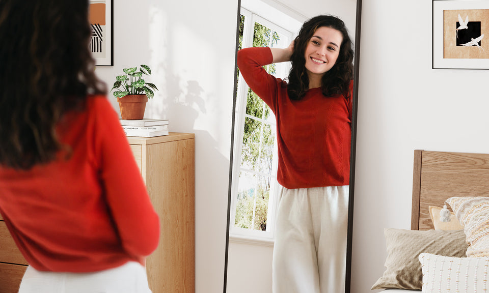 Dripex Arch/Rectangular Mirror Full Length, 160 x 50cm/150 x 40cm Full Body Floor Mirror with Stand, Standing/Leaning/Hanging for Living Room Bedroom