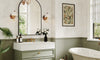 Dripex Arched Mirror, 75 x 50cm/90 x 60cm Wall-Mounted or Leaning, Pre-Fitted Holes & Fixing Kit, for Bathroom, Living Room & Bedroom