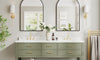 Dripex Arched Mirror, 75 x 50cm/90 x 60cm Wall-Mounted or Leaning, Pre-Fitted Holes & Fixing Kit, for Bathroom, Living Room & Bedroom