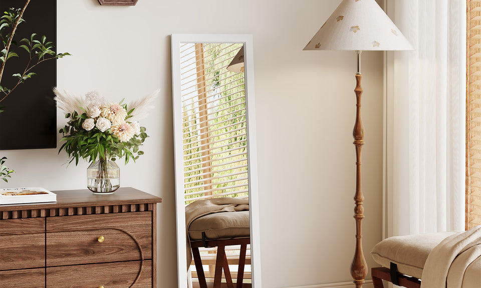 Dripex Over Door Mirror Full Length, 110 x 33cm/110 x 45cm Wall Mounted Mirror Door Hung Mirror for Bathroom/Bedroom/Wardrobe - Toughened Glass
