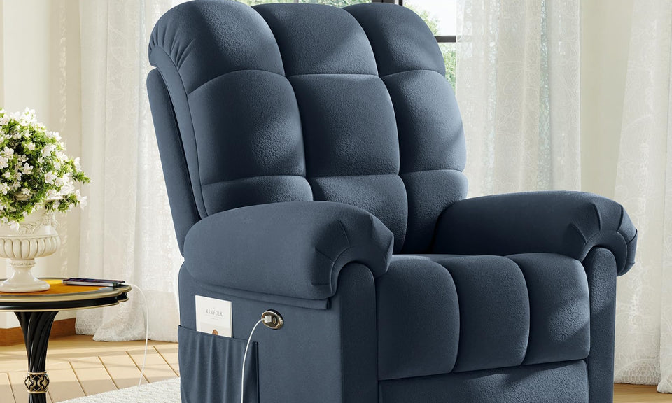 Vesgantti Electric Recliner Chair, Teddy/Corduroy Armchair Recliner, Comfy Reclining Chairs for Elderly, Adults Electric Recliner Armchair with Any Position, USB Port, Arm Chairs for Living Room