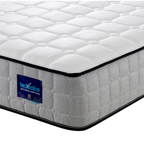 BEDZONLINE Orthopaedic Memory Foam & Spring Mattress - 4ft6 Double | Breathable 20cm Thick Memory Foam & Spring Mattress | Body Support, Alignment & Pressure Relief | UK Made & Hypoallergenic