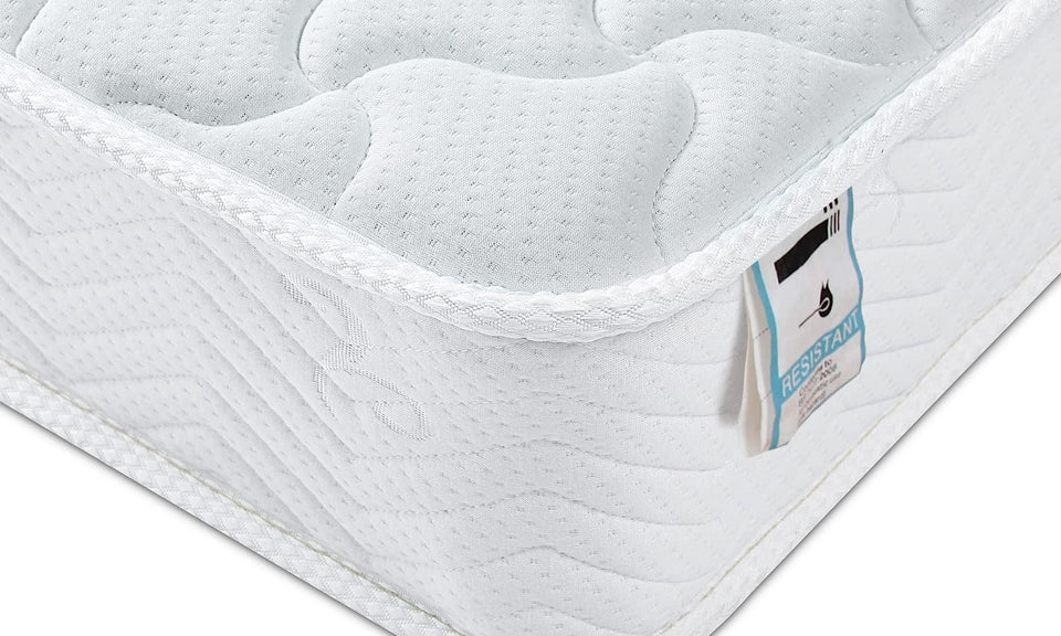 Good Nite Single Mattress 3FT Spring Mattress with 3cm Memory Foam Mattress Flexible Mattresses 3D Breathable Knitted Fabric Fire Support System 18cm Deep