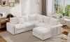 Vesgantti 4/5 Seater U Shaped Sofa with Storage, Small Modular L Shaped Sofas, Chenille/Corduroy Convertible Left/Right Hand Corner Couch