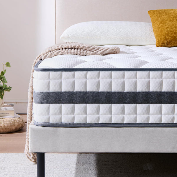 Twirest Double Mattress, Hybrid Memory Foam and Spring Mattress, Zonal Support, Decompression, Medium Firm, Soft and Breathable Cloth, Mattress-in-Box, 135x190x22cm