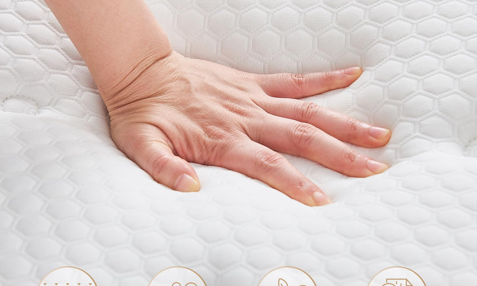 Hiepunos King Size Mattress,10.2 INCH Hybrid Memory Foam and Individually Pocket Spring,5FT King Mattress Medium Firm,Ergonomic Pressure Reducing,Improve Sleeping (150x200x26cm)